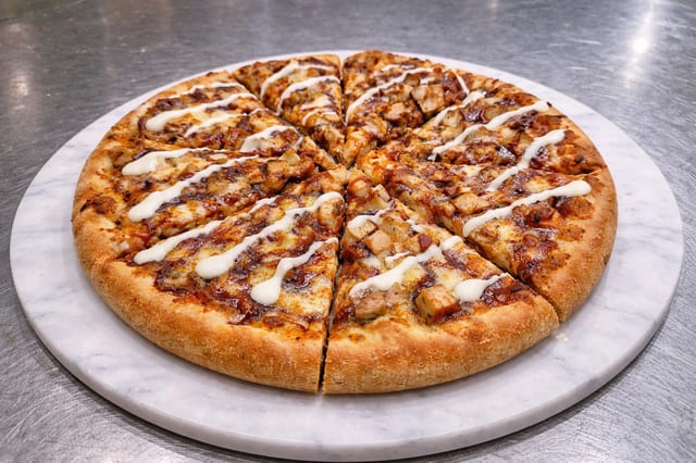BBQ Chicken Ranch Pizza.