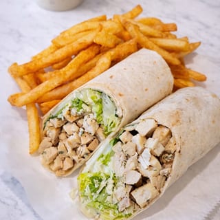 Grilled Chicken Wrap with Fries & Soda