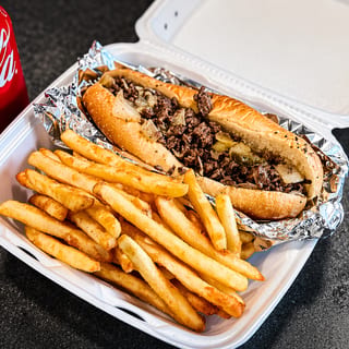 Mini Cheesesteak, Fries & Soda